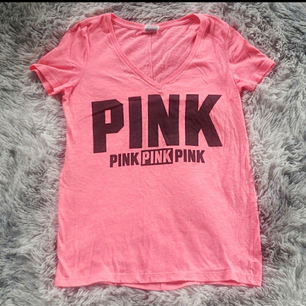 PINK VICTORIA SECRET V-NECK SHIRT
